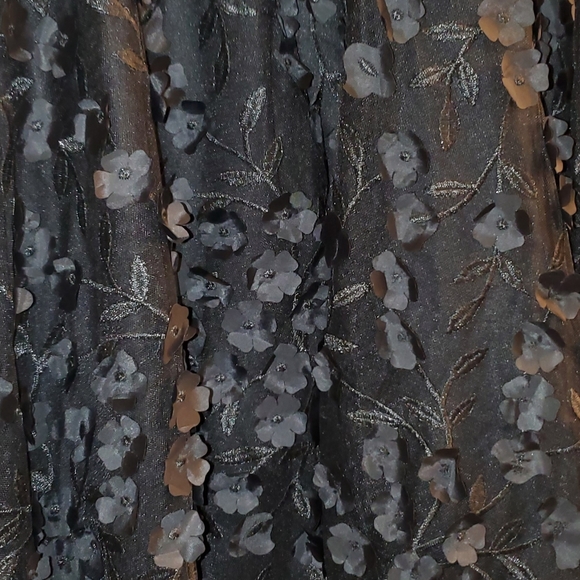 Aqua Formal Black Floral skirt dress ASO Zooey Deschanel - Picture 6 of 8